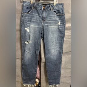 1822 Denim Blue Distressed Boyfriend Jeans Scandi Girl